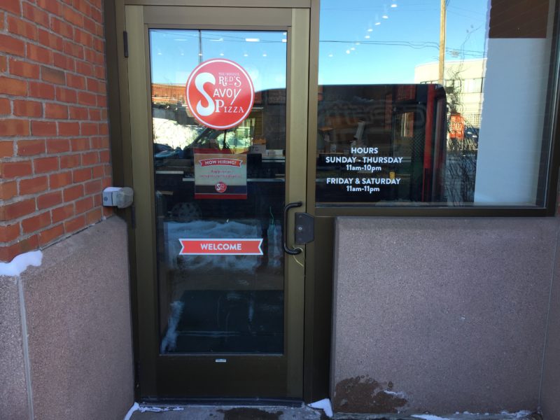 Window Graphics - Red's Savoy Pizza