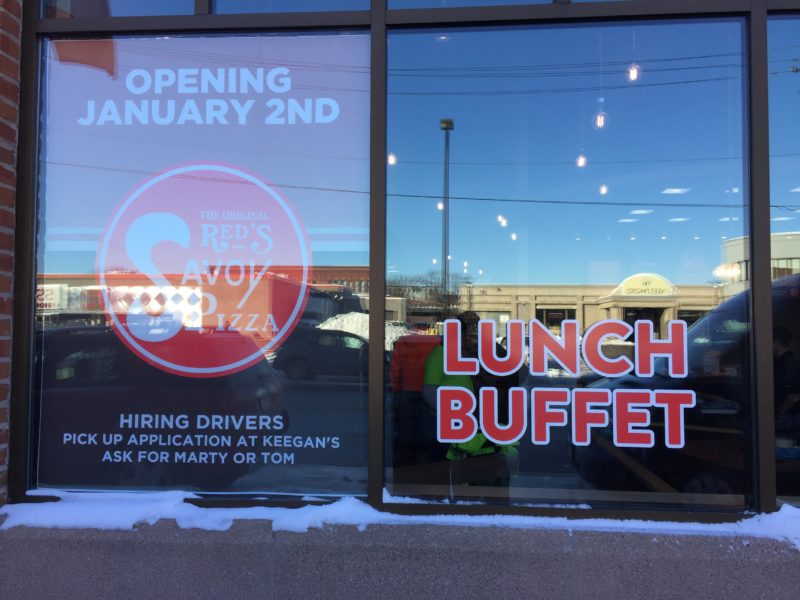 Window Graphics - Red's Savoy Pizza