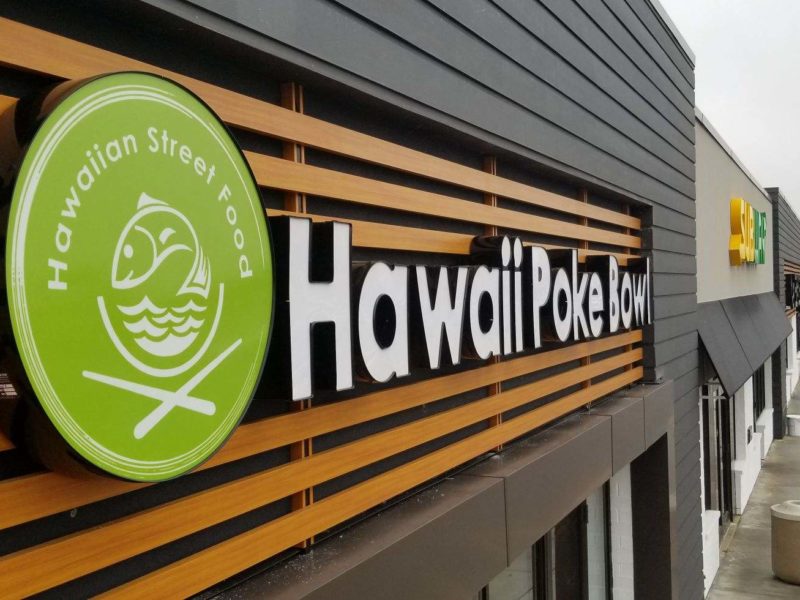 Channel letter sign Hawaii Poke Bowl - outdoor signs