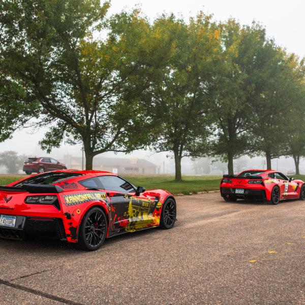 Red Corvette Vehicle Vinyl Wraps, rally wraps