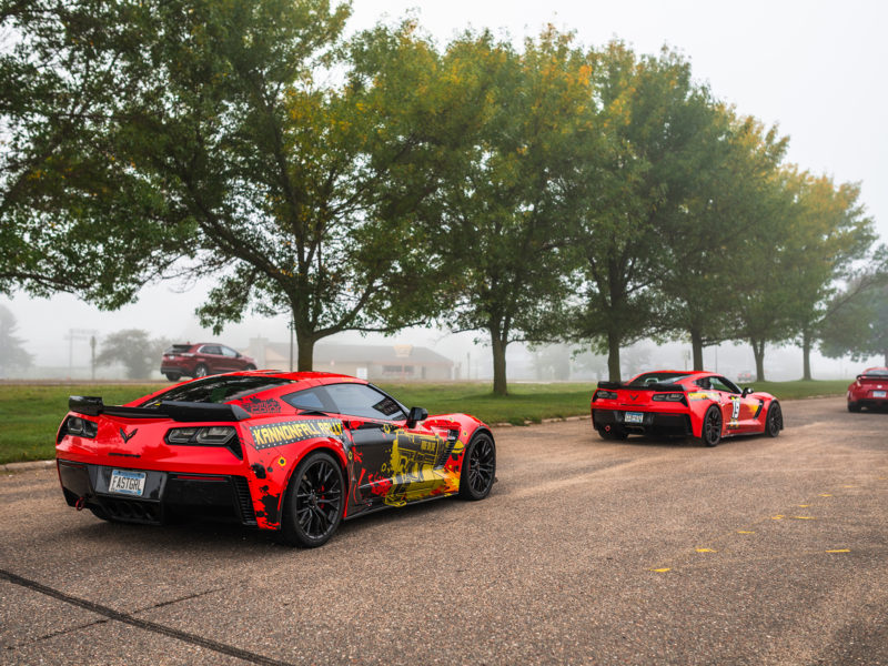 Red Corvette Vehicle Vinyl Wraps, rally wraps