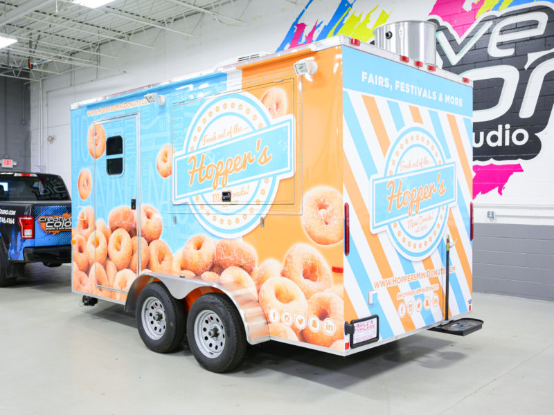 Hoppers Food Trailer Vinyl Wrap - business vehicle wraps