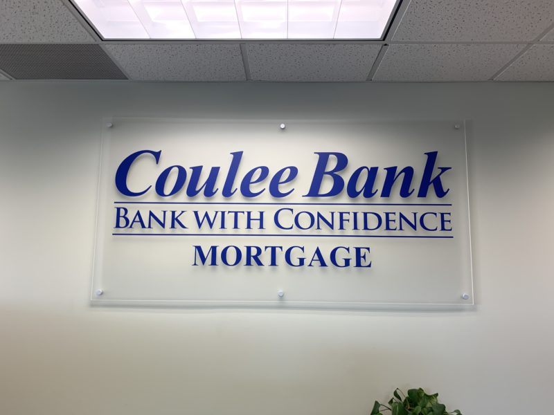 Acrylic Reception Sign - Coulee Bank