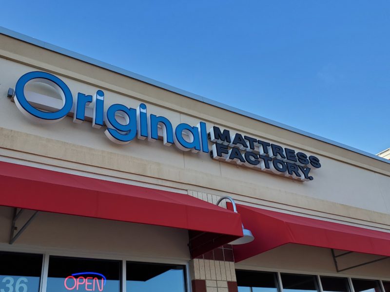 Illuminated LED Sign Channel Letter - Original Mattress Factory - outdoor signs