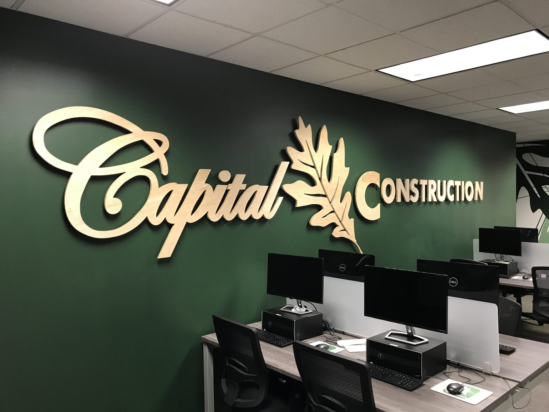 Capital Construction - Wood Lobby | Reception Signs