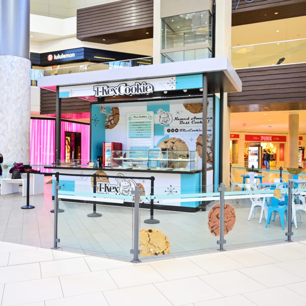 T-Rex Cookie - Retail Mall Kiosk Graphics - retail solutions