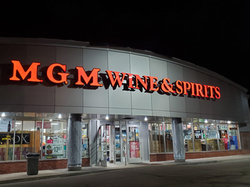 MGM Wine & Spirits Illuminated LED Channel Letter sign
