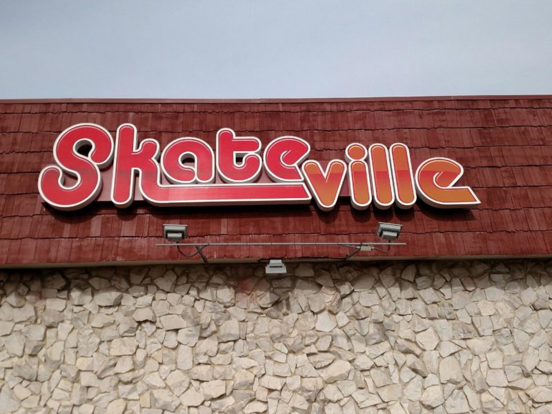 Skateville illuminated LED cabinet sign