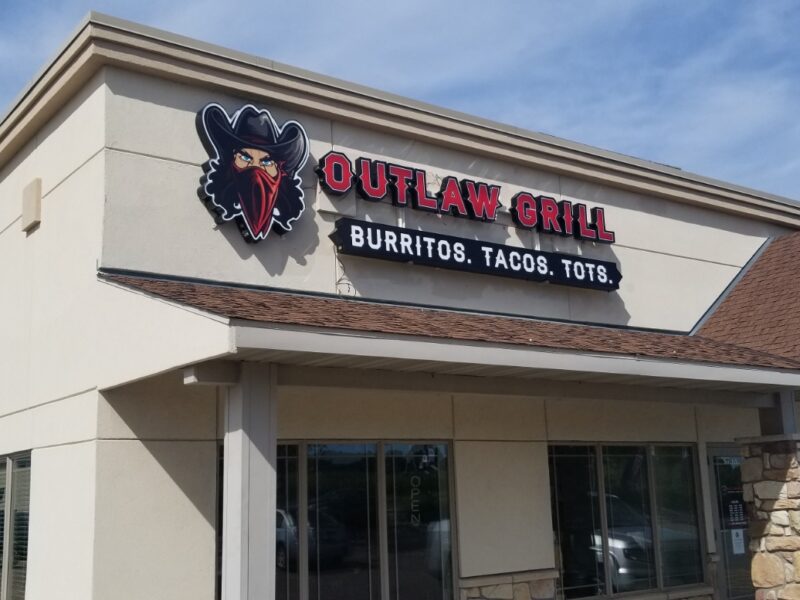 Outlaw Grill - Illuminated Channel Letter Sign