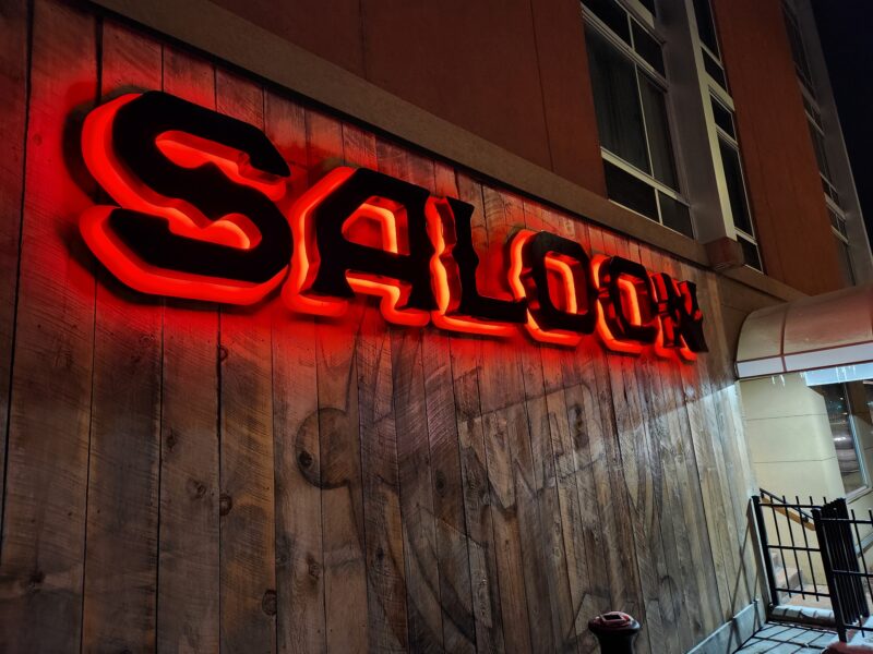 SALOON - Fabricated Metal Letter Reverse Illuminated Sign